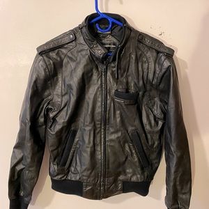 Members Only Smooth Leather Biker Jacket, M
